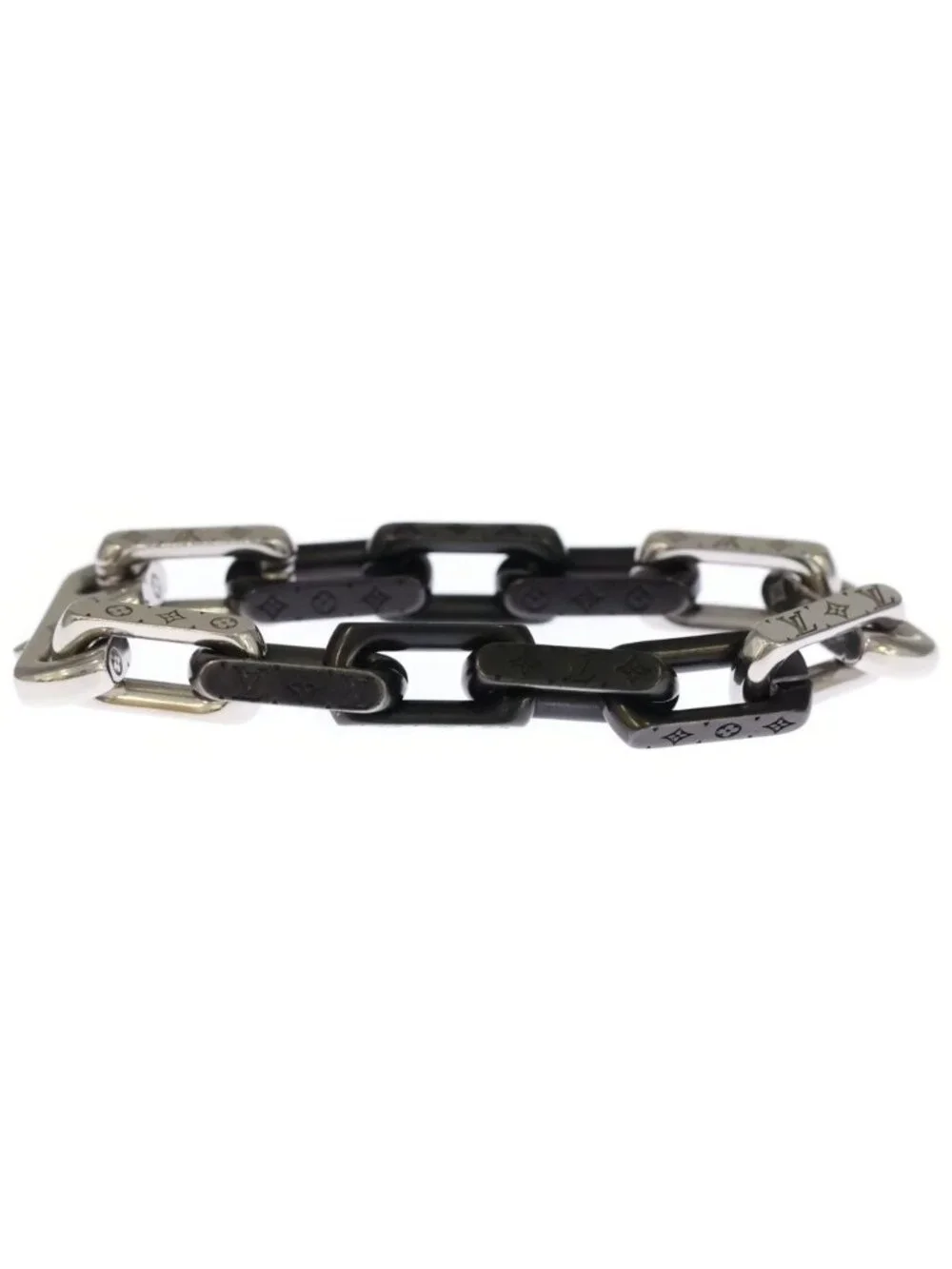 Louis Vuitton Bracelet Monogram Chain Silver Black - Picture 3 of 6